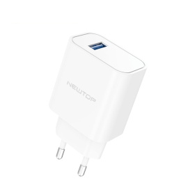 Caricatore con 1 USB 2.1 da parete o viaggio CM34 Bianco per smartphone e tablet