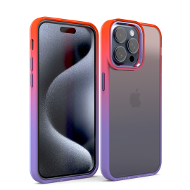 Cover per iPhone 15 Trasparente con Cornici Colorate AM12 Duo Croma Viola