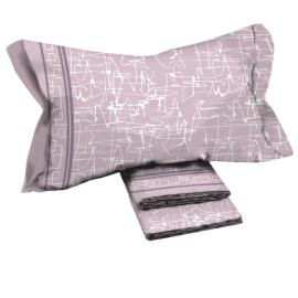 Completo letto in flanella Freya - Novia - Rosa, 1 piazza 150x295 - 90x200 - 52x80