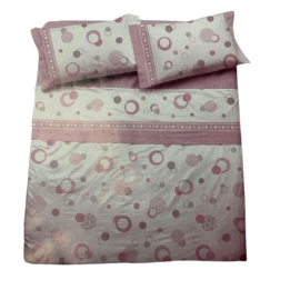 Completo lenzuola per letto singolo in flanella Bubble - Novia - Rosa