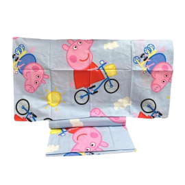 Completo lenzuola Peppa Pig per letto singolo - Azzurro