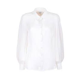camicia regular in georgette bianca e lurex Fracomina pri/est 2023