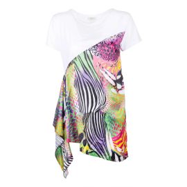 T-SHIRT AMPIA CON PANNELLO IN FANTASIA ANIMALIER Fracomina