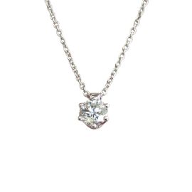 Collierino solitario in oro bianco e brillante certificato GIA - Damiani, Elettra