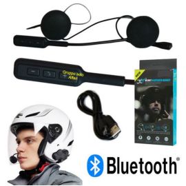 Interfono headset impermeabile per casco moto mp3 microfono auricolare bluetooth