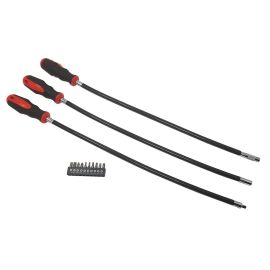 Set 3 cacciaviti cacciavite extra lunghi flessibili innesti punte torx t10 t30