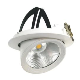 Faro LED COB 40W a incasso Orientabile 360 gradi 220v foro incasso 180-185 mm