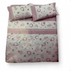 Completo lenzuola per letto singolo in flanella Bubble - Novia - Rosa