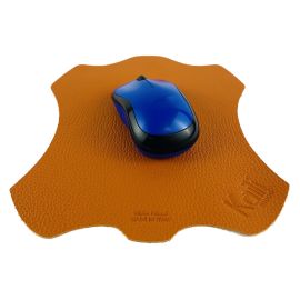 Tappetino per Mouse in Vera Pelle Made in Italy - Colore Arancione