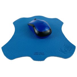 Tappetino per Mouse in Vera Pelle Made in Italy - Colore Azzurro 