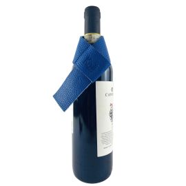 Salvagoccia per Bottiglia Vera Pelle Made in Italy - Col. Blu