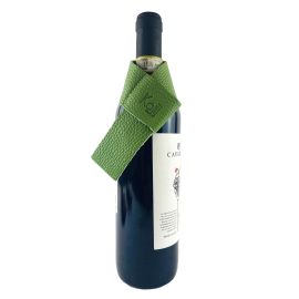 Salvagoccia per Bottiglia Vera Pelle Made in Italy - Col. Verde