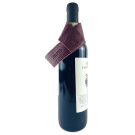 Salvagoccia per Bottiglia Vera Pelle Made in Italy - Col. Bordeaux