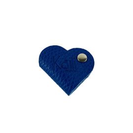 Avvolgicavo Cuore in Vera Pelle Made in Italy - Col. Blu