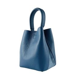 Borsa Borsa Secchiello Donna con Pochette e Tracolla in Vera Pelle Col. Avio