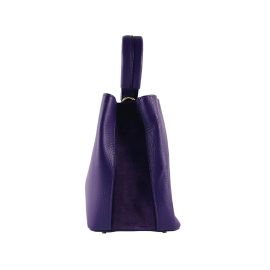 Borsa Secchiello Donna con Pochette e Tracolla in Vera Pelle Col. Viola