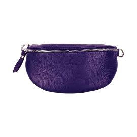 Marsupio con tracolla in Vera Pelle Made in Italy Col. Viola