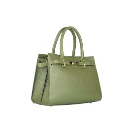 Borsa Donna a Mano in Vera Pelle Made in Italy Col. Verde Oliva