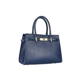 Borsa Donna a Mano in Vera Pelle Made in Italy Col. Blu