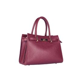 Borsa Donna a Mano in Vera Pelle Made in Italy Col. Bordeaux