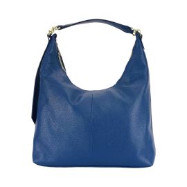 Borsa Donna a spalla Morbida in Vera Pelle Made in Italy Col. Blu