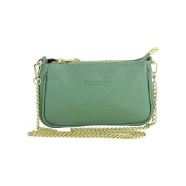 Borsa Piccola con Tracolla in Vera Pelle Made in Italy Col. Menta