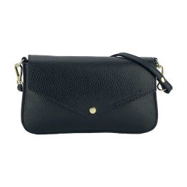 Borsa a spalla con Tracolla in Vera Pelle Made in Italy Col. Nero