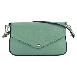 Borsa a spalla con Tracolla in Vera Pelle Made in Italy Col. Menta