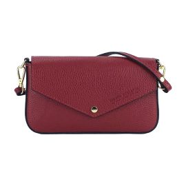 Borsa a spalla con Tracolla in Vera Pelle Made in Italy Col. Rosso