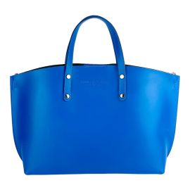 Borsa Donna a Mano in Vera Pelle Made in Italy Col. Blu Royal