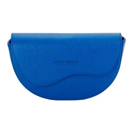 Borsa Donna a Bandoliera in Vera Pelle Made in Italy Col. Blu Royal