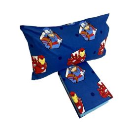 Completo lenzuola in flanella Avengers Marvel per letto Singolo J970