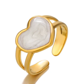 Anello Motema, anello regolabile, anello con cuore 