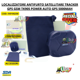 LOCALIZZATORE ANTIFURTO SATELLITARE TRACKER GPS GSM TK905 POWER AUTO GPS 5000MAH