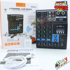 Consolle mixer audio professionale 4 canali usb karaoke mic/line MP3 phantom 48V