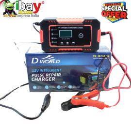 Caricabatterie per auto efficace 12V- 6A, compatibile con batterie al piombo acido incluse GEL AGM W