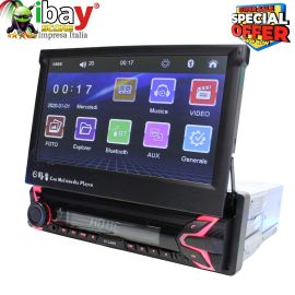 AUTORADIO STEREO 1DIN MOTORIZZATO VIVAVOCE TELEFONO BLUETOOTH MIRROR LINK ANDROID IOS