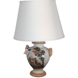 Lampada in ceramica di Castelli dipinta a mano cm 58