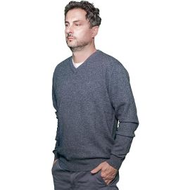 Pullover uomo 100% cashmere - scollo a punta