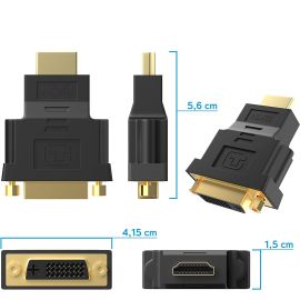 Adattatore DVI 24+5 a HDMI Maschio Placcato Oro Newtop AD37