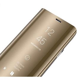 Cover a libro Clear View per Huawei P10 Lite - Protezione e Stile Oro Cromato