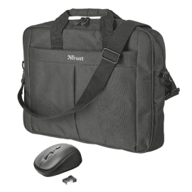 Borsa laptop Trust con tracolla e mouse wireless: protezione per notebook 16"