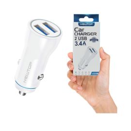 Caricatore USB auto da accendisigari con 2 porte USB 3.4A per smartphone e tablet , Newtop CC08