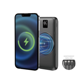 Wireless power bank con display LED PD 22.5W fast charging 10000mAh nero
