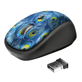 Mouse Wireless Limited Edition Trust Yvi Peacock 23388 piccolo e intelligente