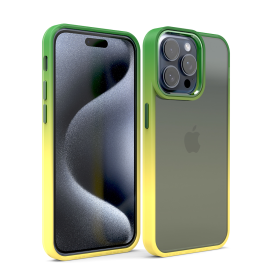 Cover per iPhone 15 Trasparente con Cornici Colorate AM12 Duo Croma Giallo