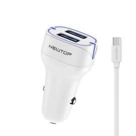 Caricatore Auto 2USB 2.4A con Cavo Type-C NEWTOP CC18