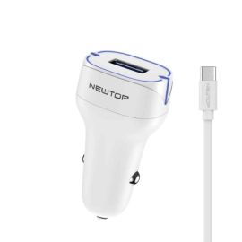 Caricatore Auto 1USB 2.4A con Cavo Type-C NEWTOP CC19