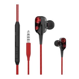 Cuffie In-Ear con Filo Jack 3.5mm Audio Stereo con Bassi Potenti - Rosso