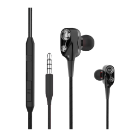Cuffie In-Ear con Filo Jack 3.5mm Audio Stereo con Bassi Potenti - Nero